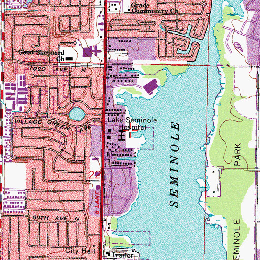 Topographic Map of Lake Seminole Hospital, FL