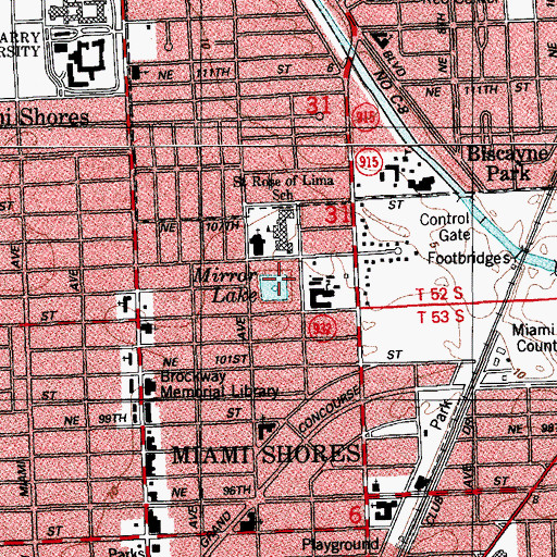 Topographic Map of Mirror Lake, FL