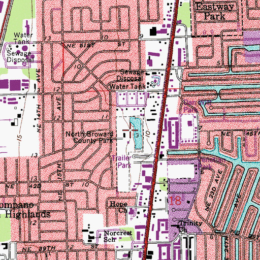Topographic Map of North Broward County Park, FL