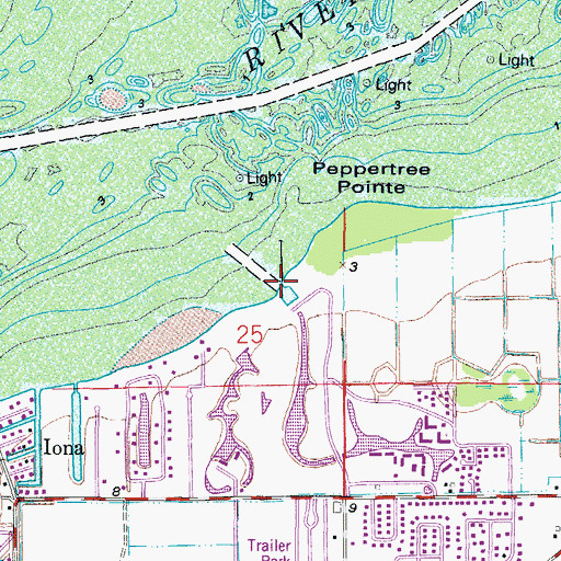 Topographic Map of Peppertree Pointe, FL