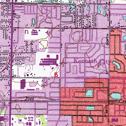Topographic Map of Kenneth City, FL