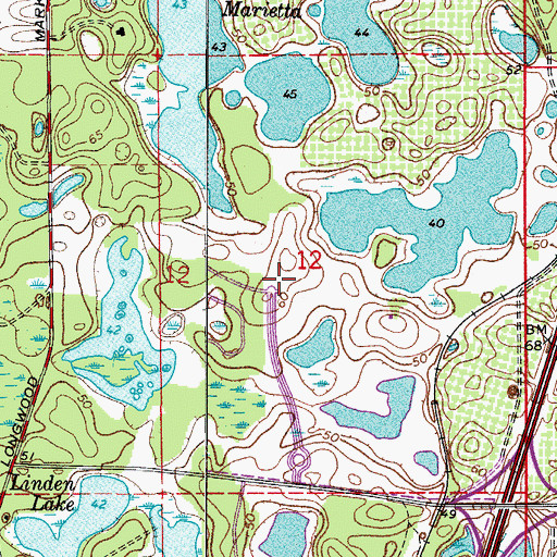 Topographic Map of Heathrow, FL