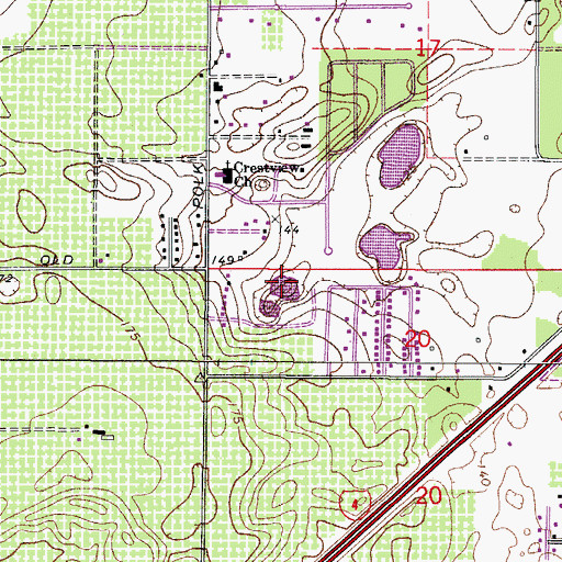 Topographic Map of Hidden Lake, FL