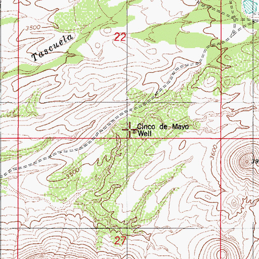 Topographic Map of Cinco de Mayo Well, AZ