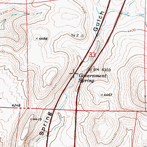 Topographic Map of Government Spring, AZ