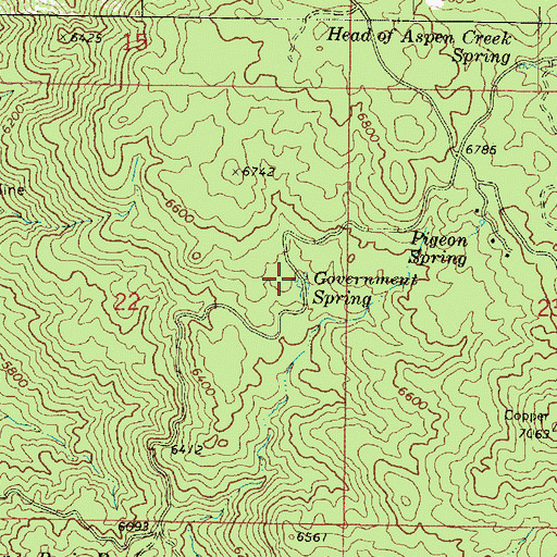 Topographic Map of Government Spring, AZ