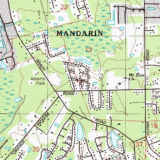 Topographic Map of Marshall Plantation (historical), FL