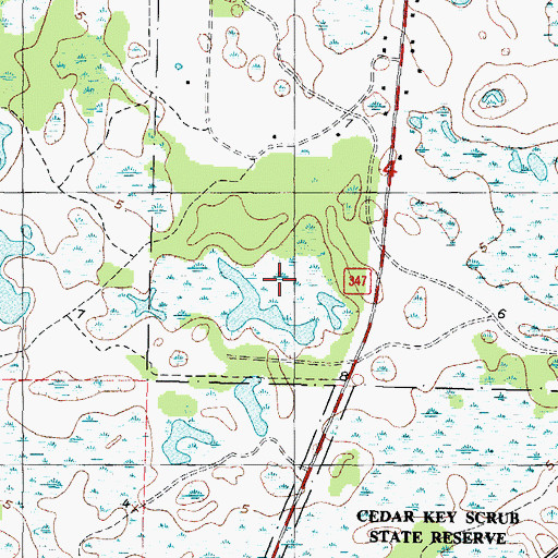 Topographic Map of Wakasassa (historical), FL