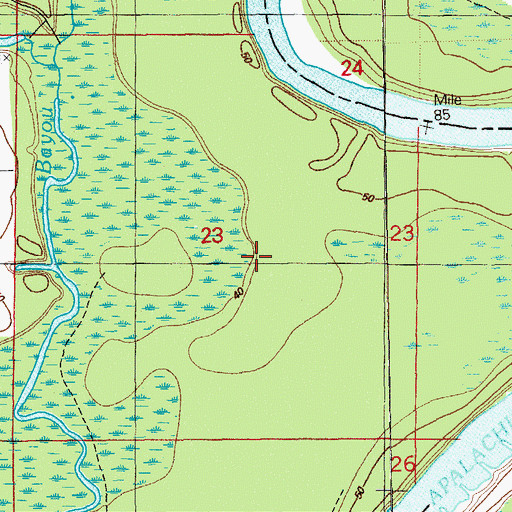 Topographic Map of Choconickla (historical), FL