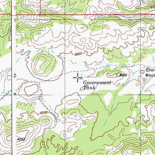 Topographic Map of Government Tank, AZ