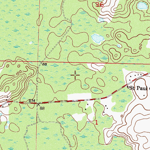 Topographic Map of Ahosulga (historical), FL