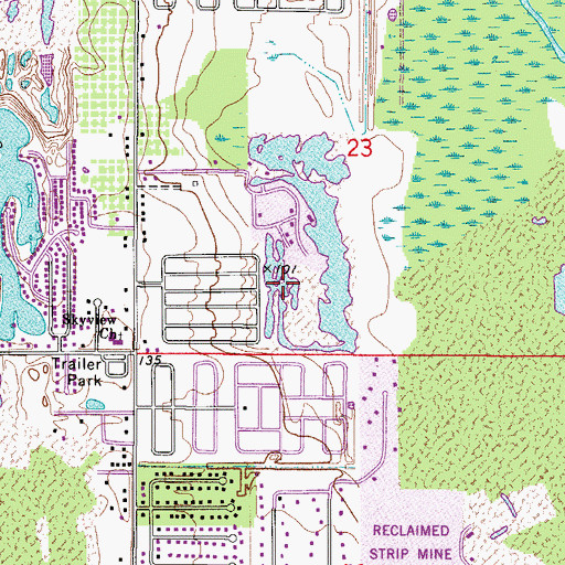 Topographic Map of Sunshine Lake, FL