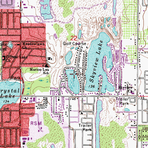 Topographic Map of Fairview Lake, FL