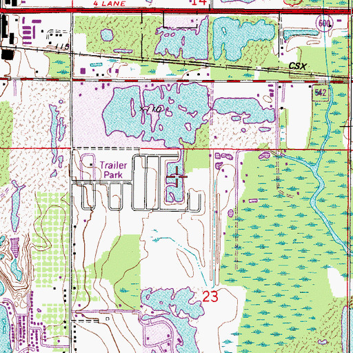Topographic Map of Lazy Lake, FL