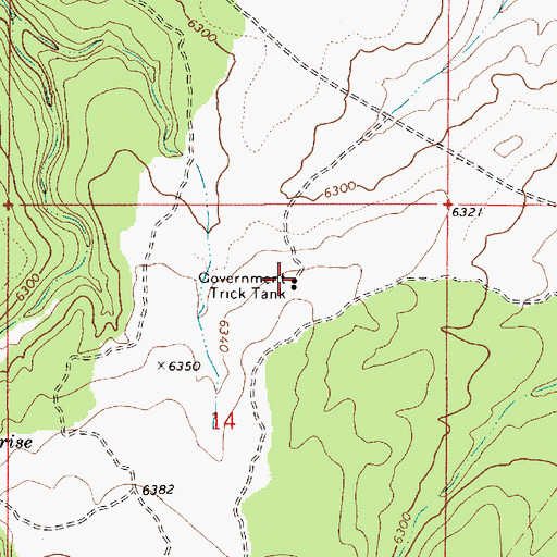 Topographic Map of Government Tanks, AZ