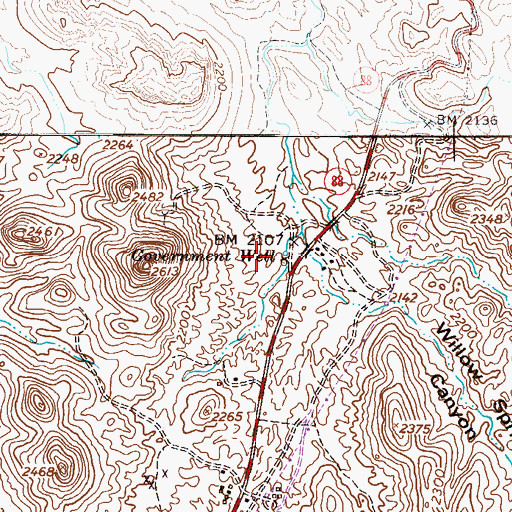 Topographic Map of Government Well, AZ