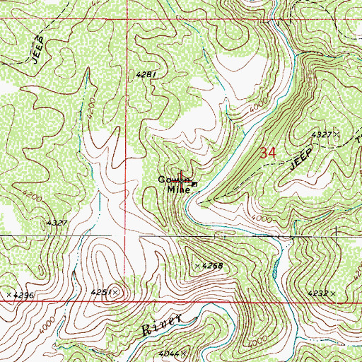 Topographic Map of Gowan Mine, AZ
