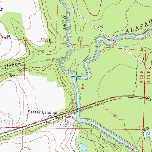 Topographic Map of Alapahoochee River, FL