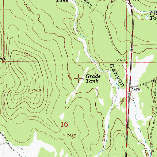 Topographic Map of Grade Tank, AZ