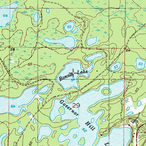 Topographic Map of Bonnel Lake, FL