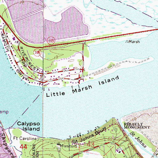 Topographic Map of Little Marsh Island, FL