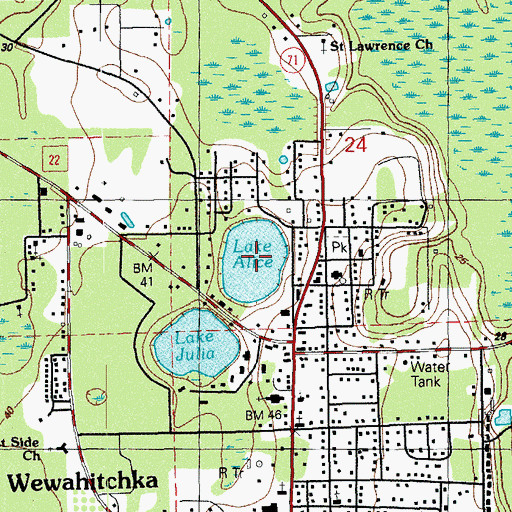 Topographic Map of Lake Alice, FL