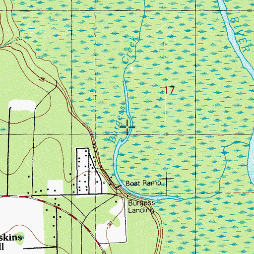 Topographic Map of Burgess Creek, FL