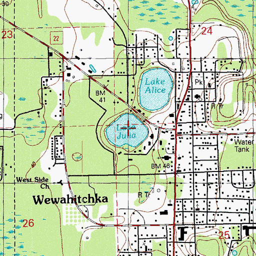 Topographic Map of Lake Julia, FL