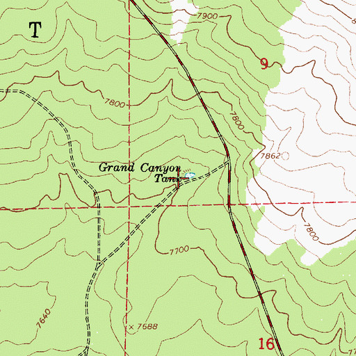 Topographic Map of Grand Canyon Tank, AZ