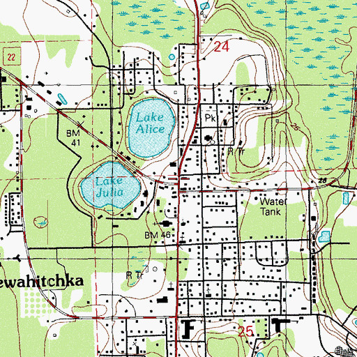 Topographic Map of Wewahitchka, FL
