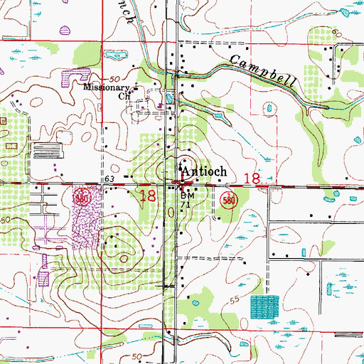 Topographic Map of Antioch, FL