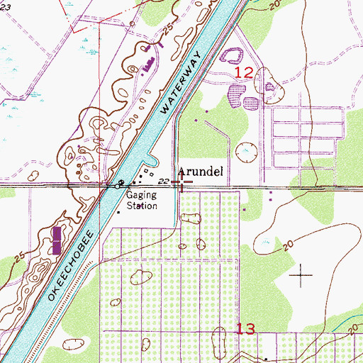 Topographic Map of Arundel, FL
