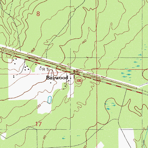 Topographic Map of Baywood, FL