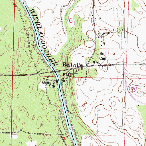Topographic Map of Bellville, FL