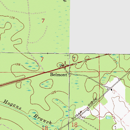 Topographic Map of Belmont, FL