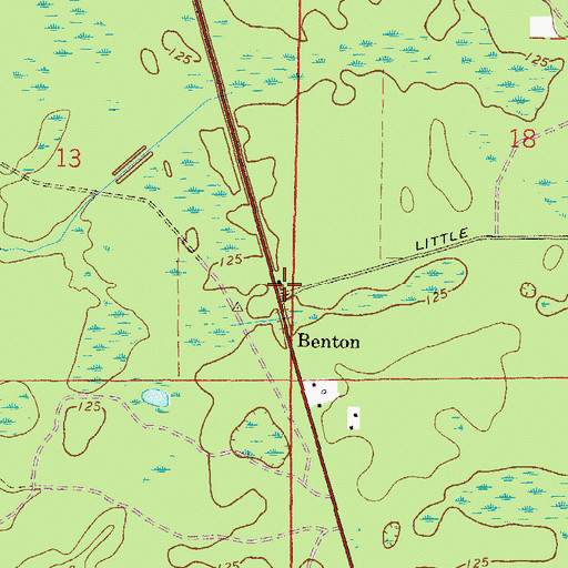 Topographic Map of Benton, FL