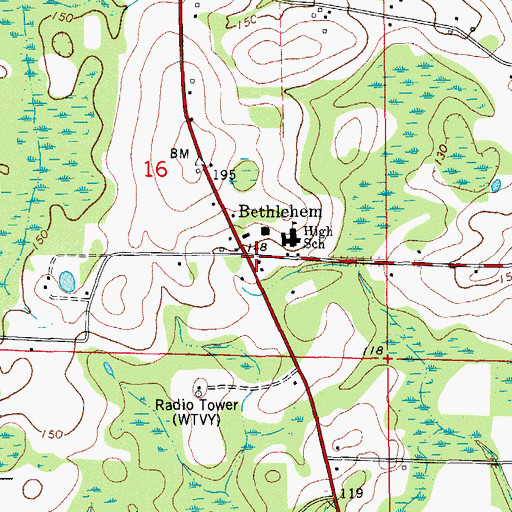 Topographic Map of Bethlehem, FL