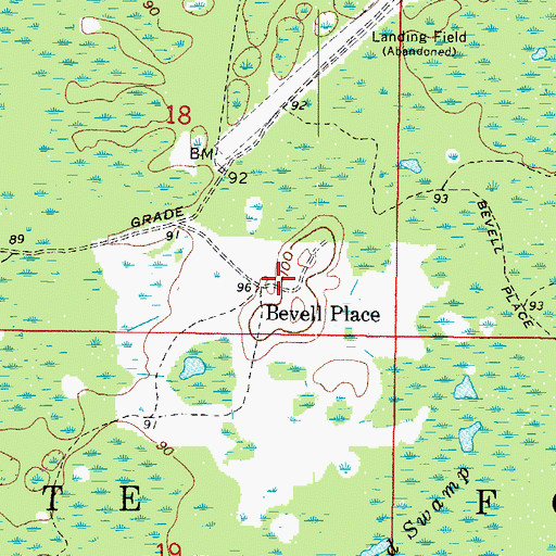 Topographic Map of Bevell Place, FL