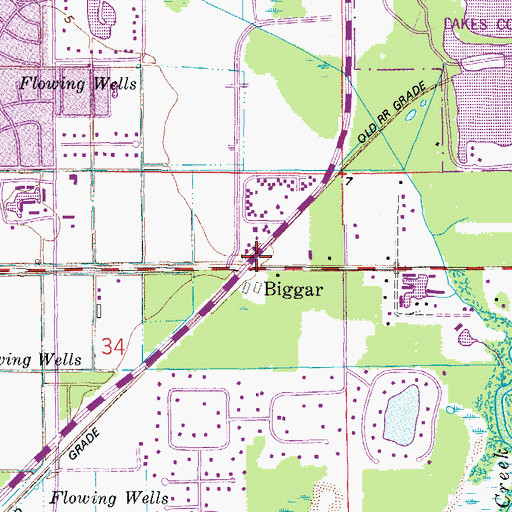 Topographic Map of Biggar, FL