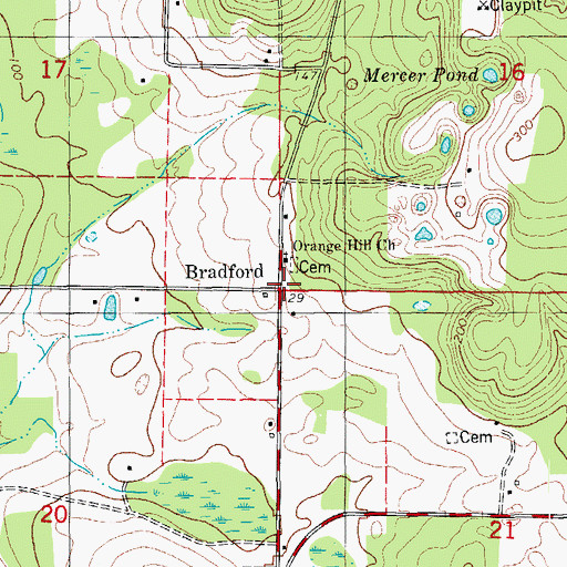 Topographic Map of Bradford, FL