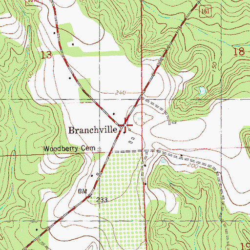 Topographic Map of Branchville, FL