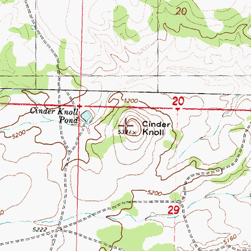 Topographic Map of Cinder Knoll, AZ