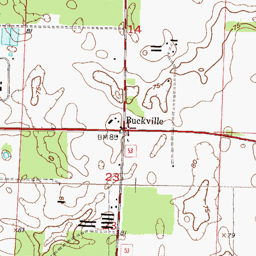 Topographic Map of Buckville, FL