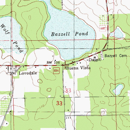 Topographic Map of Buena Vista, FL