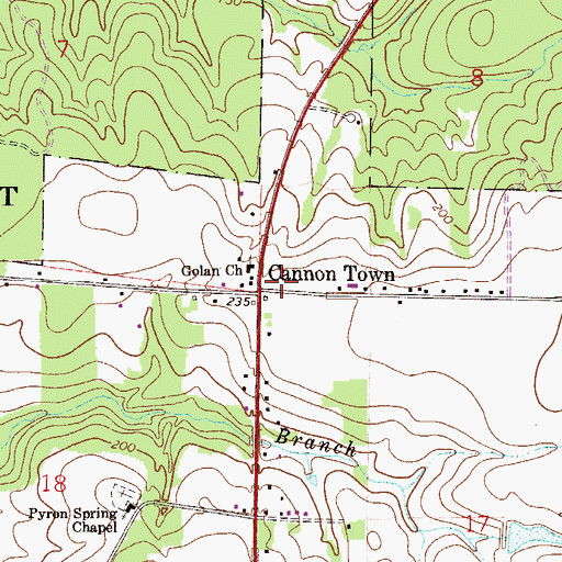 Topographic Map of Cannon Town, FL