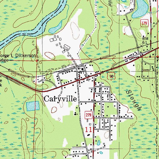 Topographic Map of Caryville, FL