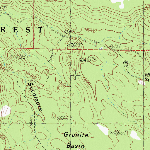 Topographic Map of Granite Basin, AZ