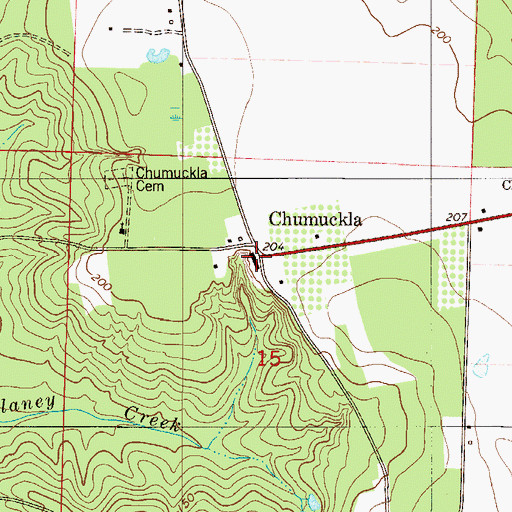 Topographic Map of Chumuckla, FL
