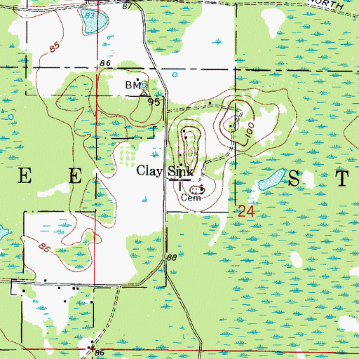 Topographic Map of Clay Sink, FL