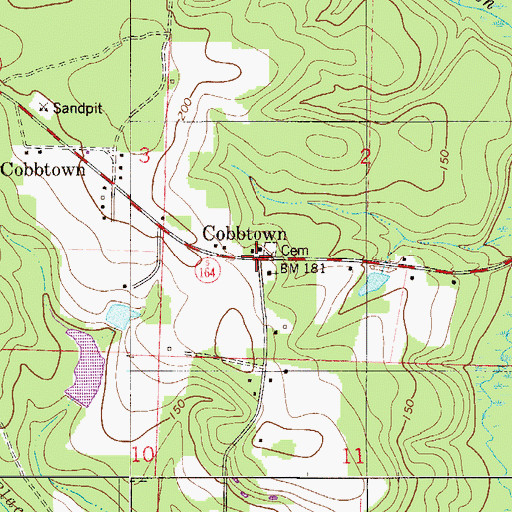 Topographic Map of Cobbtown, FL